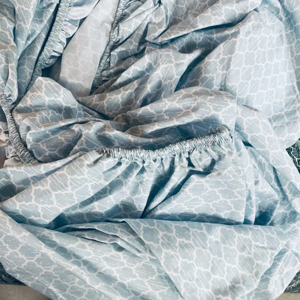 Martha Stewart Blue and White Patterned Bedding Sheets